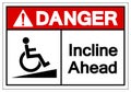 Danger Incline Ahead Symbol Sign ,Vector Illustration, Isolate On White Background Label .EPS10 Royalty Free Stock Photo