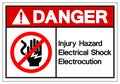 Danger Injury Hazard Electrical Shock Electrocution Symbol Sign, Vector Illustration, Isolate On White Background Label .EPS10 Royalty Free Stock Photo