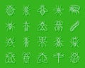 Danger Insect simple paper cut icons vector set