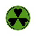 Danger Irish! Green hazard Shamrock. Clover symbol of Ireland. St. Patrick`s Day sign