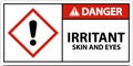 Danger Irritant GHS Sign On White Background