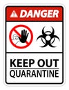 Danger Keep Out Quarantine Sign Isolated On White Background,Vector Illustration EPS.10 Royalty Free Stock Photo