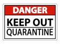 Danger Keep Out Quarantine Sign Isolated On White Background,Vector Illustration EPS.10 Royalty Free Stock Photo