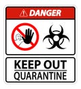 Danger Keep Out Quarantine Sign Isolated On White Background,Vector Illustration EPS.10 Royalty Free Stock Photo