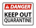 Danger Keep Out Quarantine Sign Isolated On White Background,Vector Illustration EPS.10 Royalty Free Stock Photo