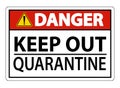 Danger Keep Out Quarantine Sign Isolated On White Background,Vector Illustration EPS.10 Royalty Free Stock Photo