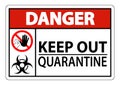 Danger Keep Out Quarantine Sign Isolated On White Background,Vector Illustration EPS.10 Royalty Free Stock Photo