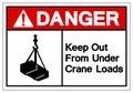 Danger Keep Out From Under Crane Loads Symbol Sign, Vector Illustration, Isolate On White Background Label .EPS10 Royalty Free Stock Photo