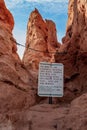 Danger warning sign colorado springs garden of the gods rocky mountains adventure travel photography Royalty Free Stock Photo