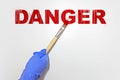 Danger label isolated on a white background