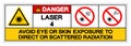 Danger Laser 4 Avoid Eye or Skin Exposure to Direct or Scattered Radiation Symbol Sign, Vector Illustration, Isolate On White