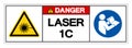 Danger Laser 1C Symbol Sign ,Vector Illustration, Isolate On White Background Label. EPS10