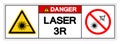 Danger Laser 3R Symbol Sign ,Vector Illustration, Isolate On White Background Label. EPS10