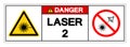 Danger Laser 2 Symbol Sign ,Vector Illustration, Isolate On White Background Label. EPS10