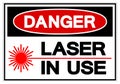 Danger Laser In Use Symbol Sign, Vector Illustration, Isolate On White Background Label .EPS10