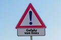 Danger of Left Wing german `Gefahr von Links`