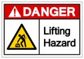 Danger Lifting Hazard Symbol Sign, Vector Illustration, Isolate On White Background Label .EPS10