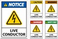 Danger Live Conductor Sign On White Background Royalty Free Stock Photo