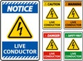 Danger Live Conductor Sign On White Background Royalty Free Stock Photo