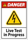 Danger Live Test In Progress Sign On White Background Royalty Free Stock Photo