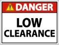 Danger Low Clearance Sign On White Background Royalty Free Stock Photo