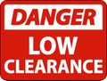 Danger Low Clearance Sign On White Background Royalty Free Stock Photo