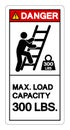 Danger Max Ladder Capacity 300 LBS Symbol Sign, Vector Illustration, Isolate On White Background Label .EPS10 Royalty Free Stock Photo