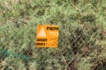 A `Danger Mines` sign close to israel-jordan border Royalty Free Stock Photo