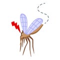 Danger mosquito icon isometric vector. Electric person