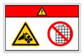 Danger Moving Belt and Fan Keep Away Do Not Remove Guard Symbol Sign, Vector Illustration, Isolate On White Background Label .
