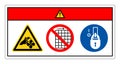 Danger Moving Belt and Fan Keep Away Do Not Remove Guard Symbol Sign, Vector Illustration, Isolate On White Background Label .