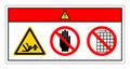 Danger Moving Machinery Do Not Touch and Do Not Remove Guard Symbol Sign, Vector Illustration, Isolate On White Background Label .