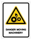 Danger Moving Machinery Symbol Sign, Vector Illustration, Isolate On White Background Label .EPS10