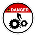 Danger Moving Machinery Symbol Sign, Vector Illustration, Isolate On White Background Label .EPS10