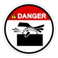 Danger Moving Saw Blade On Swing Machine Can Cut Symbol Sign, Vector Illustration, Isolate On White Background Label .EPS10
