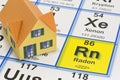 The danger of natural radon gas in our homes - concept with the