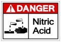 Danger Nitric Acid Symbol Sign, Vector Illustration, Isolate On White Background Label. EPS10