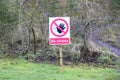 Danger no access sign in countryside for walkers and ramblers Royalty Free Stock Photo