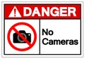 Danger No Cameras Symbol Sign, Vector Illustration, Isolated On White Background Label .EPS10 Royalty Free Stock Photo