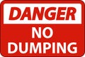 Danger No Dumping Sign On White Background Royalty Free Stock Photo