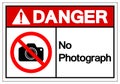 Danger No Photograph Symbol Sign, Vector Illustration, Isolate On White Background Label .EPS10 Royalty Free Stock Photo