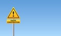 Danger no safe access sign board on blue sky ilustration Royalty Free Stock Photo