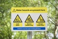 Danger no swimming sign deep water at Loch Lomond Royalty Free Stock Photo