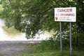 Danger no swimming sign deep water at Loch Lomond Royalty Free Stock Photo