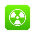 Danger nuclear icon digital green