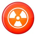 Danger nuclear icon, flat style