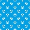 Danger nuclear pattern seamless blue