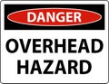 Danger Overhead Hazard Sign On White Background