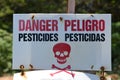 Danger Pesticides Peligro sign Royalty Free Stock Photo