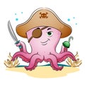 The danger pirates octopus is holding the sword